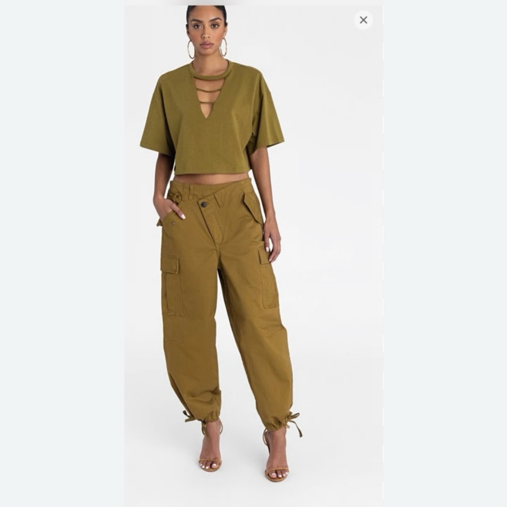 Olive Utility Cargo Pants - Women
